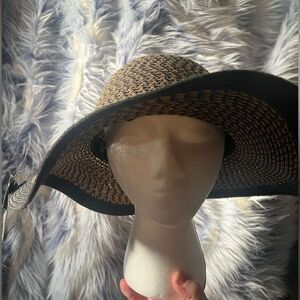Magid Black and Tan Woven Sun Hat